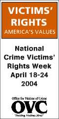 Victims' Rights. America's Values. National Crime Victims' Rights Week April 18-24, 2004.