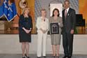 Allied Professional Award recipient Gael B. Strack with (from left) Joye E. Frost, Acting Director, Office for Victims of Crime; Assistant Attorney General Laurie O. Robinson, Office of Justice Programs; and U.S. Attorney General Eric H. Holder, Jr.