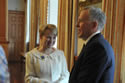 Photo of Assistant Attorney General Laurie O. Robinson, Office of Justice Programs, meeting with Dennis Shepard prior to the 2011 National Observance and Candlelight Ceremony.