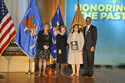 Photo of Allied Professional Award recipient Sarah Deer standing with (from left) Joye E. Frost, Acting Director, Office for Victims of Crime; Assistant Attorney General Laurie O. Robinson, Office of Justice Programs; and U.S. Attorney General Eric H. Holder, Jr.