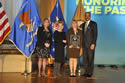 Photo of Pamela Faith Young McCarter, M.D., who received the Volunteer for Victims Award, standing with (from left) Joye E. Frost, Acting Director, Office for Victims of Crime; Assistant Attorney General Laurie O. Robinson, Office of Justice Programs; and U.S. Attorney General Eric H. Holder, Jr.