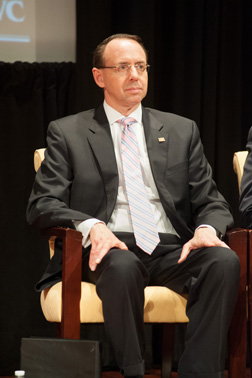 Rod J. Rosenstein, Deputy Attorney General of the United States, onstage at the 2019 National Crime Victims' Service Awards Ceremony.