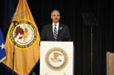 Photo of U.S. Attorney General Eric H. Holder, Jr., speaking at the 2012 National Crime Victims’ Service Awards Ceremony.