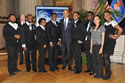 Photo of U.S. Attorney General Eric H. Holder, Jr., pictured with Voices of Praise, a singing group that performed at the 2012 National Crime Victims' Service Awards Ceremony.