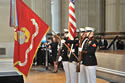 The Marine Color Guard from the Joint Forces Headquarters-National Capital Region, U.S. Army Military District of Washington, presents the flags at the 2009 NCVRW Awards Ceremony.