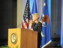 Laurie O. Robinson, Acting Assistant Attorney General, Office of Justice Programs, addresses attendees at the 2009 NCVRW Awards Ceremony.