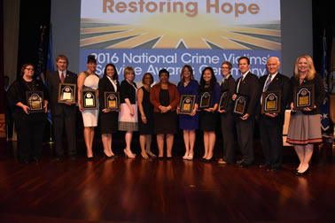 The 2016 National Crime Victims' Service Awards recipients.