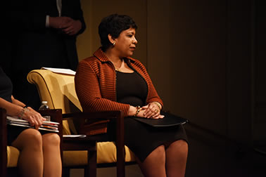 Attorney General Loretta E. Lynch onstage at the National Crime Victims’ Service Awards Ceremony.