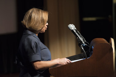 Photo of Assistant Attorney General Karol V. Mason speaking at the at the National Crime Victims’ Service Awards Ceremony.