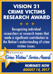 Vision 21 Crime Victims Research Award Web Ad (175 x 245 pixels)